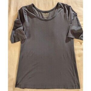 modbe Half Sleeve Scoop Tee Med Blue